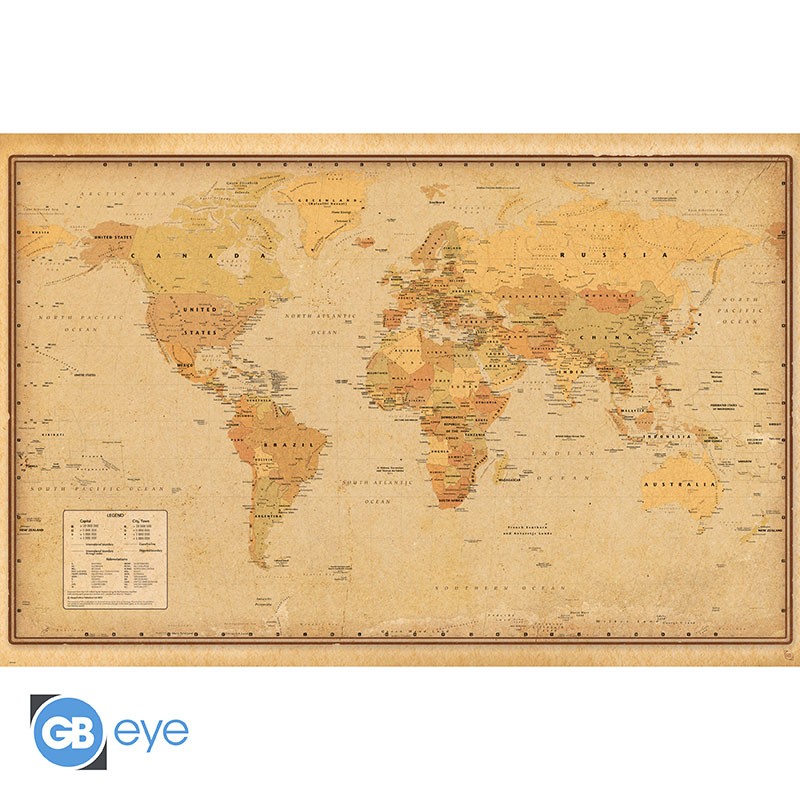 Harper Collins Poster: Maxi 91.5x61 - Antique World Map 21