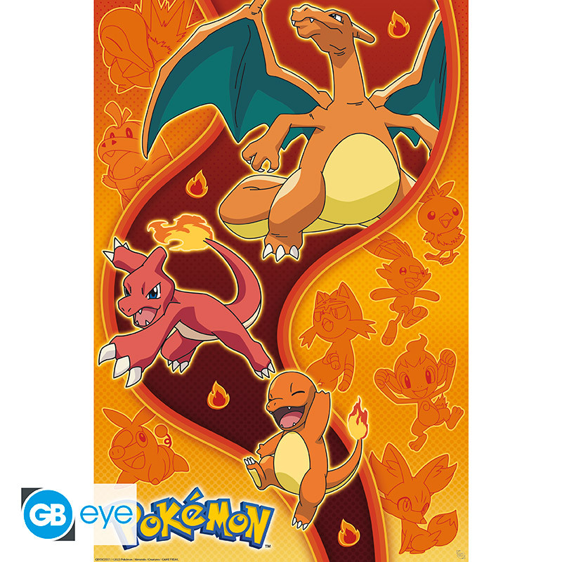 Pok&eacute;mon Poster: Maxi 91.5x61 - Fire Type