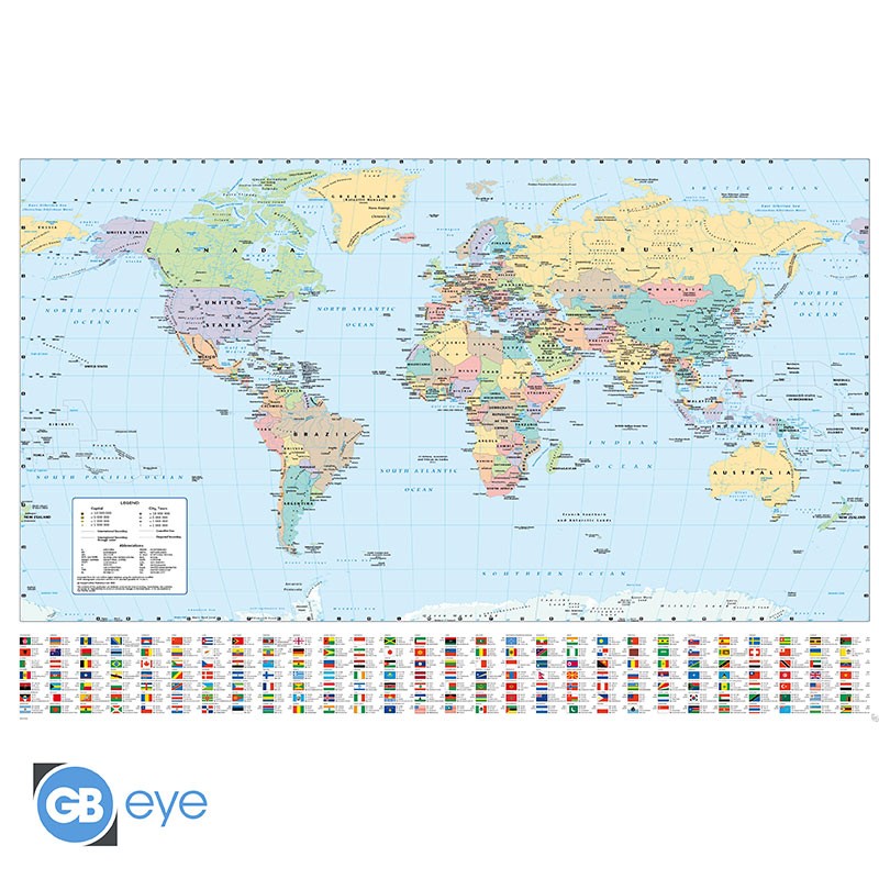 Harper Collins Poster: Maxi 91.5x61 - World Map 21