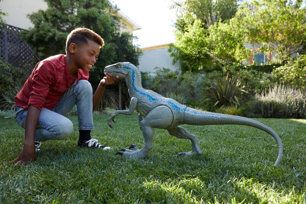 Jurassic World Dino Rivals Super Colossal Velociraptor Blue Heromic